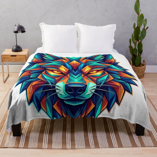 Item preview, Geometric Wolf Head - Mountain Hiking Wilderness Adventure designed and sold by GabeMountainArt.