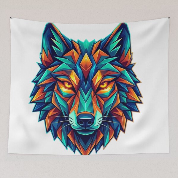 Item preview, Geometric Wolf Head - Mountain Hiking Wilderness Adventure designed and sold by GabeMountainArt.