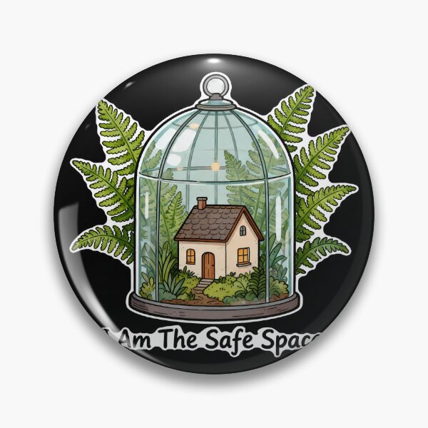 Item preview,  Am The Safe Space – Cozy Cottage Glass Terrarium Ferns Safe Space designed and sold by Ideeplyfeltit.