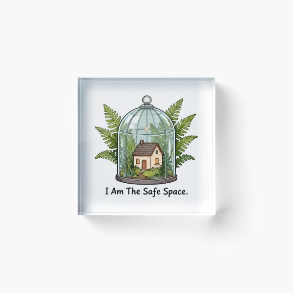 Artikelvorschau, Am The Safe Space – Cozy Cottage Glass Terrarium Ferns Safe Space entworfen und verkauft von Ideeplyfeltit.