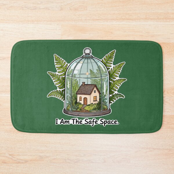 Item preview,  Am The Safe Space – Cozy Cottage Glass Terrarium Ferns Safe Space designed and sold by Ideeplyfeltit.