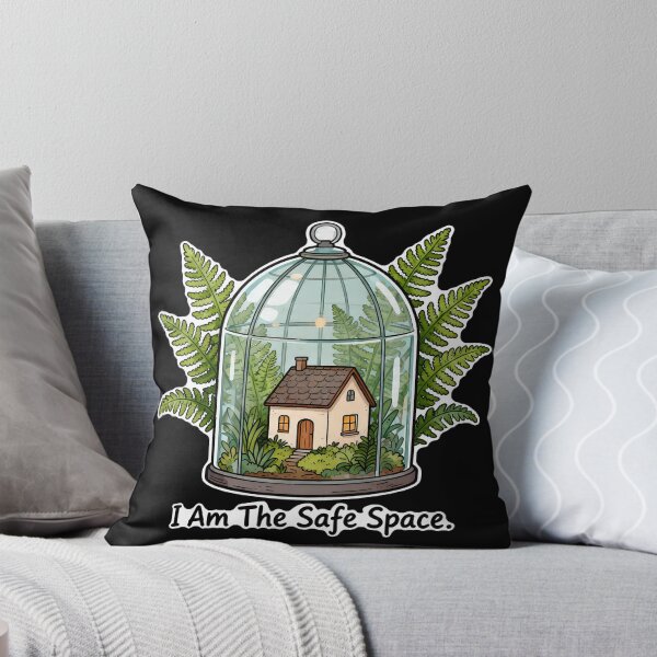 Item preview,  Am The Safe Space – Cozy Cottage Glass Terrarium Ferns Safe Space designed and sold by Ideeplyfeltit.