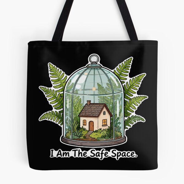 Item preview,  Am The Safe Space – Cozy Cottage Glass Terrarium Ferns Safe Space designed and sold by Ideeplyfeltit.