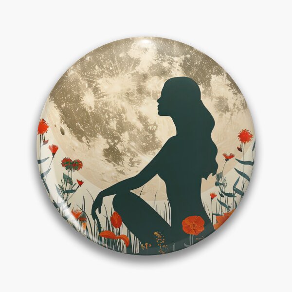 Item preview, Woman Silhouette in Poppy Field & Full Moon designed and sold by store52.