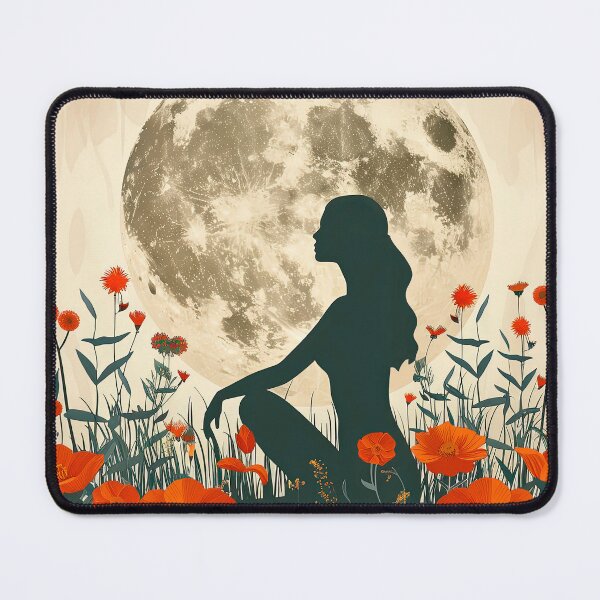 Item preview, Woman Silhouette in Poppy Field & Full Moon designed and sold by store52.