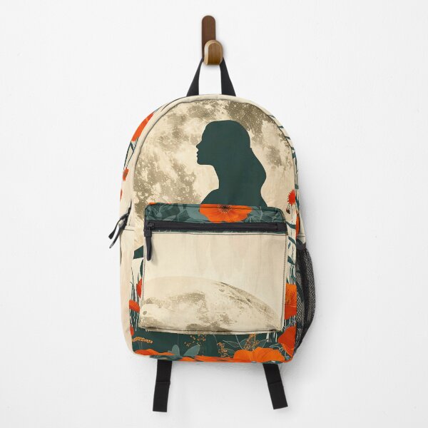 Item preview, Woman Silhouette in Poppy Field & Full Moon designed and sold by store52.