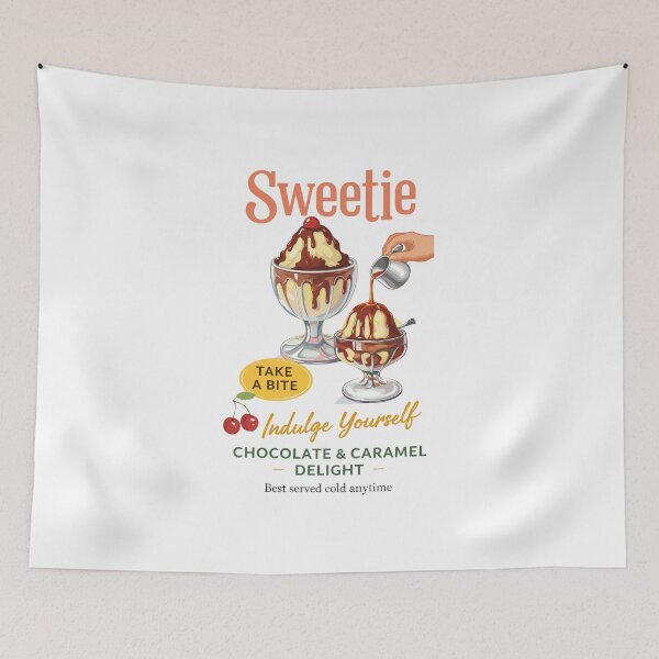 Item preview, Sweetie Chocolate Caramel Delight Ice Cream Poster designed and sold by Matinez Pink.