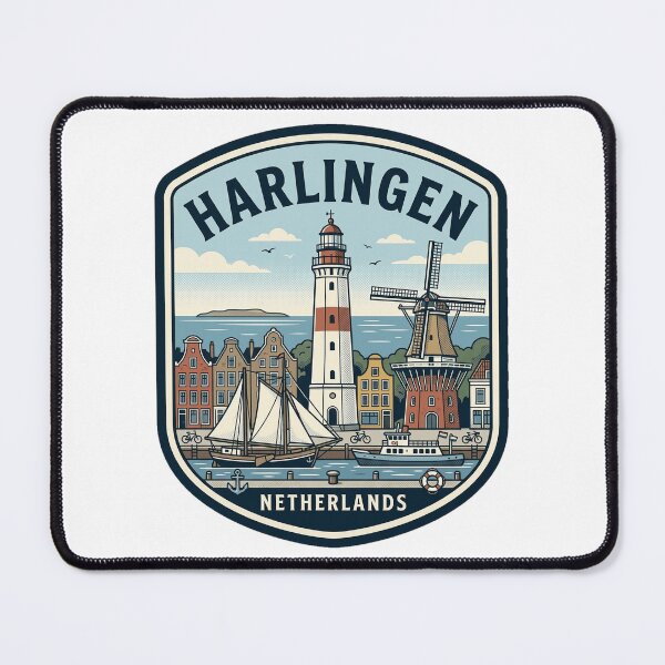 Item preview, Vintage Harlingen Netherlands Travel Badge Lighthouse Windmill designed and sold by k3rstman1.