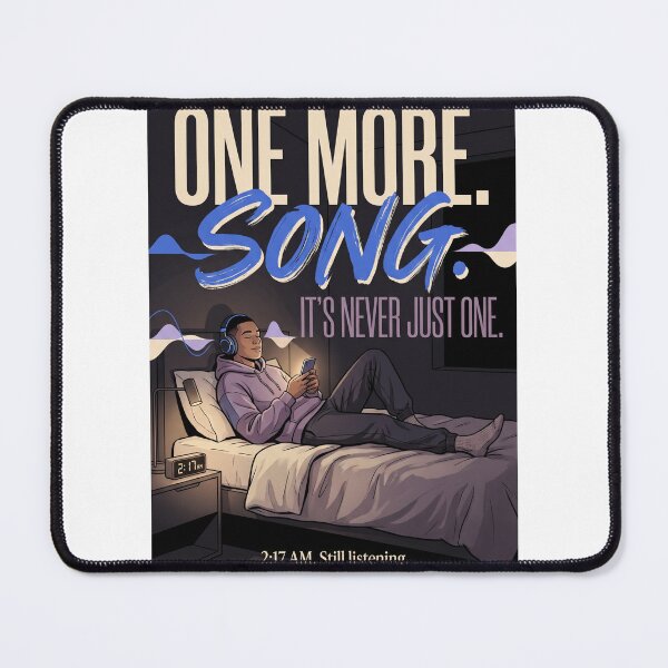 Item preview, One More Song | Funny Music Lover Streetwear | Late Night Playlist Graphic Tee designed and sold by SAJ Design Studio.