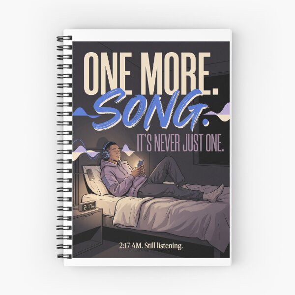 Item preview, One More Song | Funny Music Lover Streetwear | Late Night Playlist Graphic Tee designed and sold by SAJ Design Studio.