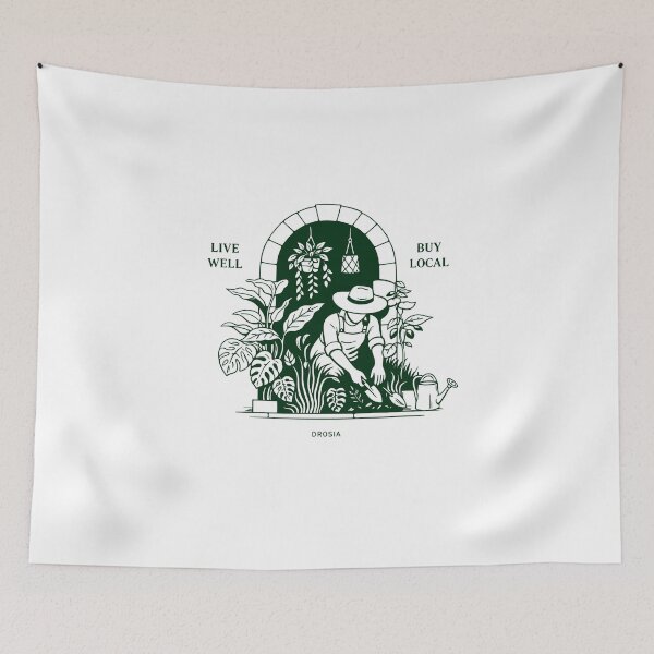 Item preview, Live Well Buy Local Drosia Gardening Poster designed and sold by Matinez Pink.