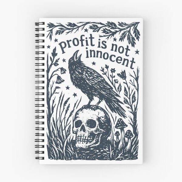 Item preview, Profit Is Not Innocent - Anti Capitalism Raven on Skull designed and sold by Riot-And-Hope.