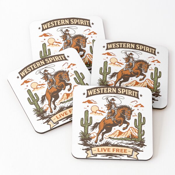 Item preview, Western Spirit Live Free Cowboy Poster designed and sold by Matinez Pink.