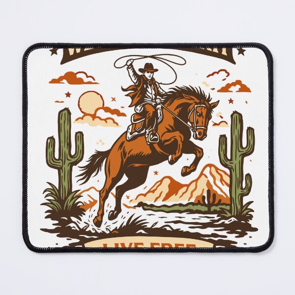 Item preview, Western Spirit Live Free Cowboy Poster designed and sold by Matinez Pink.