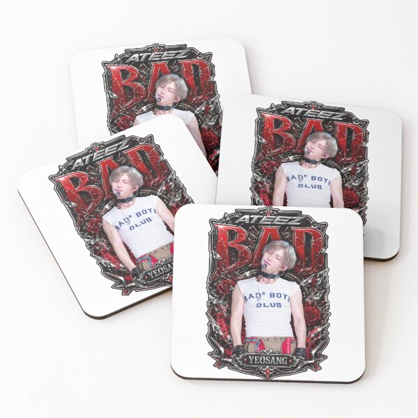 Item preview, Burgundy Velvet Yeosang ATEEZ BAD Track Vintage Lace Border Merch designed and sold by Valeree Store.