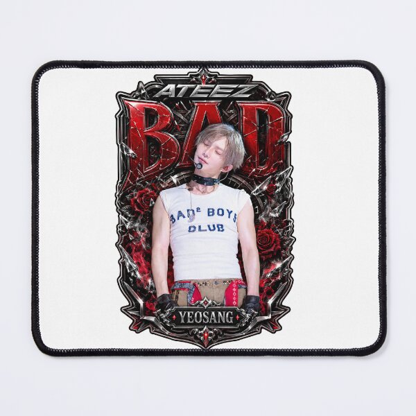 Item preview, Burgundy Velvet Yeosang ATEEZ BAD Track Vintage Lace Border Merch designed and sold by Valeree Store.