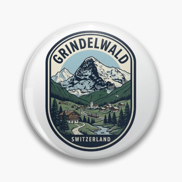 Item preview, Vintage Grindelwald Switzerland Alps Mountain Travel Badge designed and sold by k3rstman1.