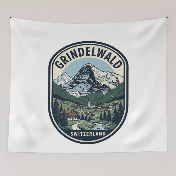 Item preview, Vintage Grindelwald Switzerland Alps Mountain Travel Badge designed and sold by k3rstman1.