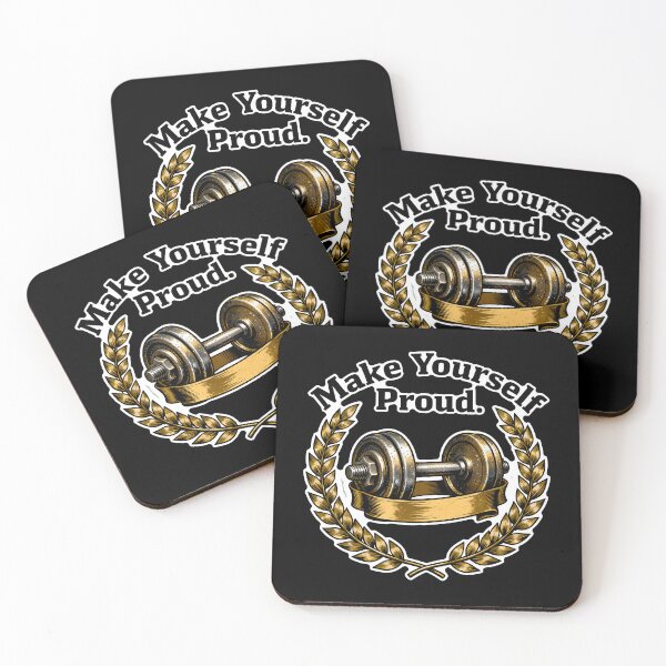 Item preview, Make Yourself Proud – Vintage Gold Dumbbell Laurel Wreath Gym Motivation  designed and sold by Ideeplyfeltit.