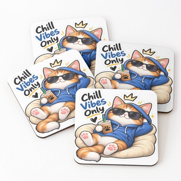 Item preview, Chill Vibes Only Cute Cat Sticker designed and sold by Genzfirevibes.