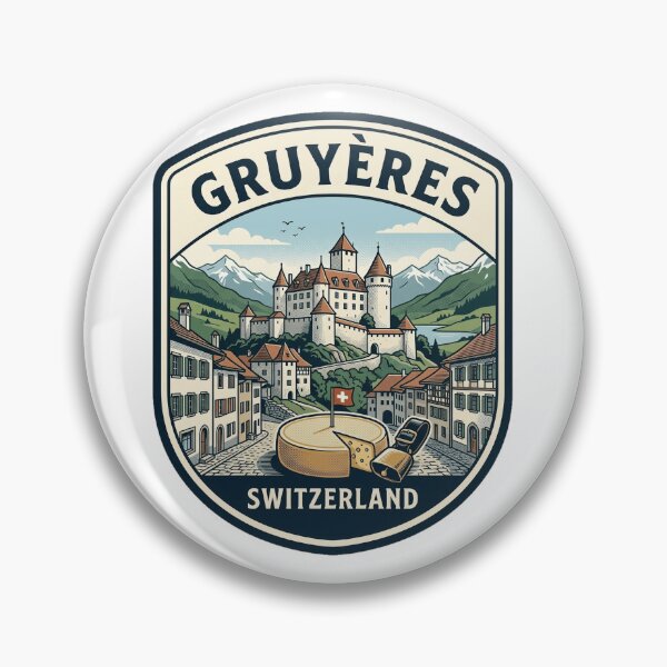 Item preview, Vintage Gruyeres Switzerland Castle Travel Emblem designed and sold by k3rstman1.