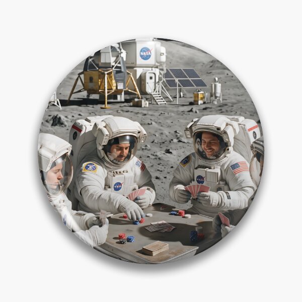 Item preview, NASA astronauts playing poker on the moon  designed and sold by WiseBow.