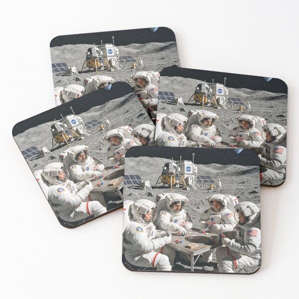 Item preview, NASA astronauts playing poker on the moon  designed and sold by WiseBow.