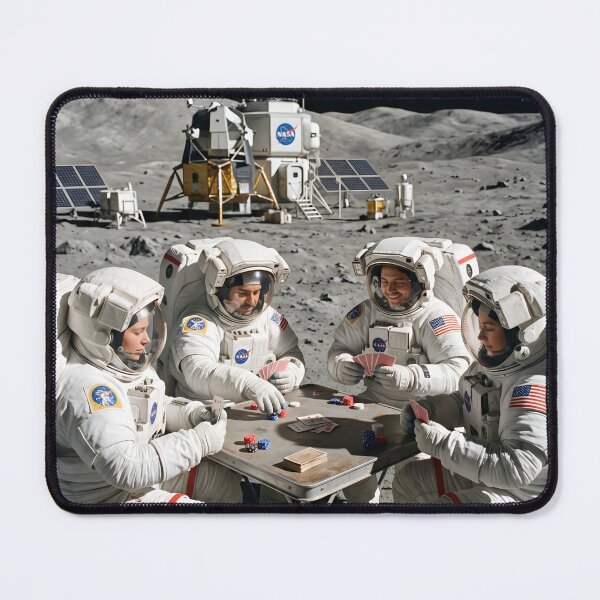 Item preview, NASA astronauts playing poker on the moon designed and sold by WiseBow.