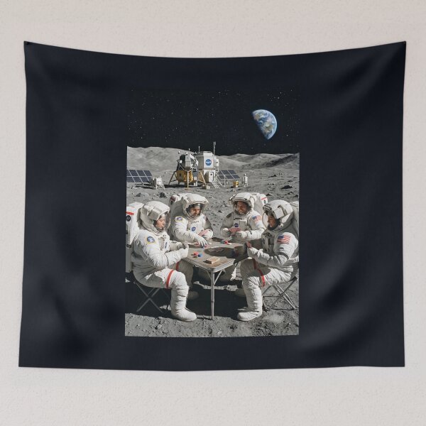 Item preview, NASA astronauts playing poker on the moon  designed and sold by WiseBow.