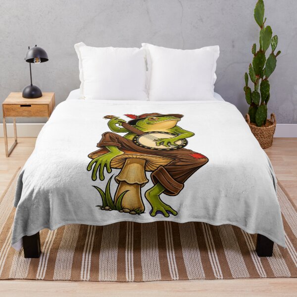 Item preview, Whimsical Banjo Frog Mushroom Music designed and sold by elderberry.