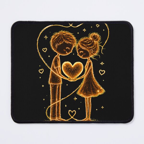 Item preview, My Heart Is Yours | Golden Romantic Couple Illustration designed and sold by CalmMandala.