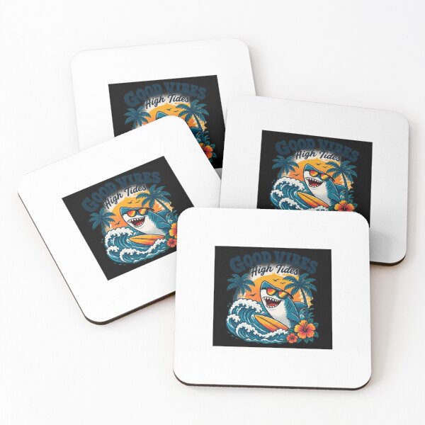 Item preview, Good Vibes High Tides Surfing Shark designed and sold by ThilankaDesign.