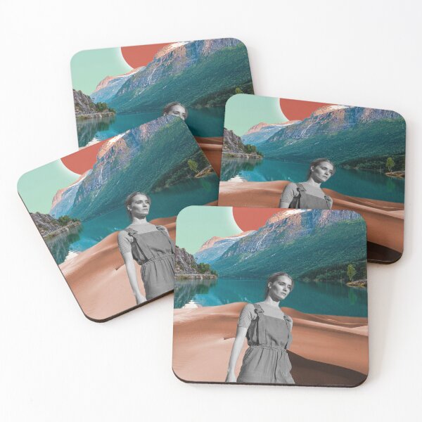 Item preview, Retro Futuristic Woman in Red Sun Landscape designed and sold by store52.