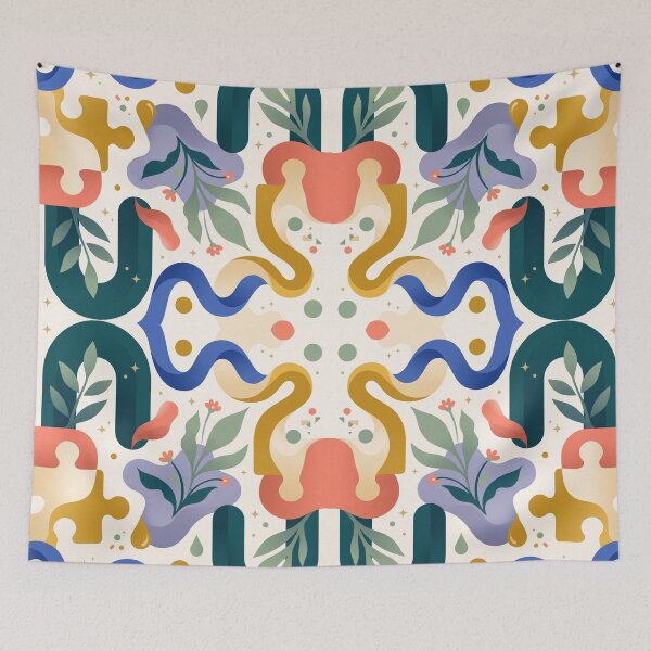 Item preview, Liquid Puzzle Garden | Abstract Organic Seamless Pattern | Modern Geometric Aesthetic designed and sold by AP Digi Store.
