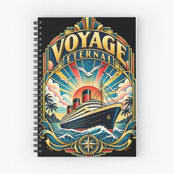 Item preview, Voyage Eternal – Vintage Ocean Liner Art Deco Travel Design designed and sold by Arrow2025.