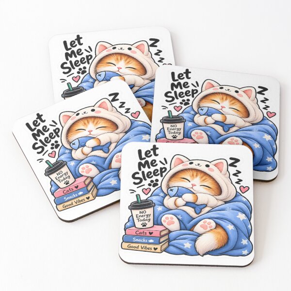 Item preview, Let Me Sleep Cute Cat Cozy Sleepy Sticker designed and sold by Genzfirevibes.