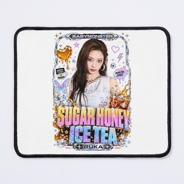 Item preview, Cute Ruka BABYMONSTER Sugar Honey Ice Tea Pink Butterfly Fan Art designed and sold by Valereekmerch.