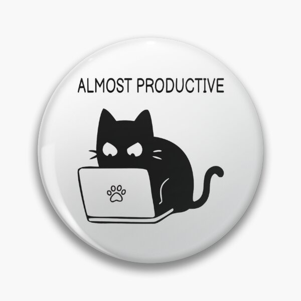 Item preview, almost productive funny black cat designed and sold by AmyHendricks12.