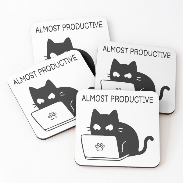 Item preview, almost productive funny black cat designed and sold by AmyHendricks12.