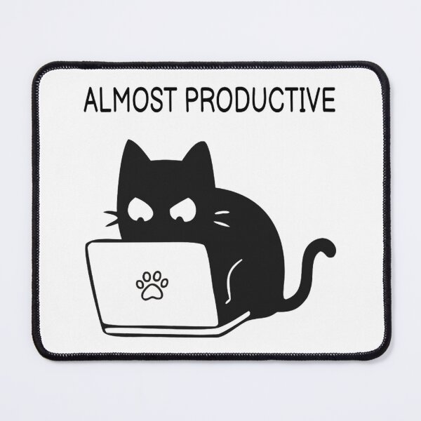 Item preview, almost productive funny black cat designed and sold by AmyHendricks12.