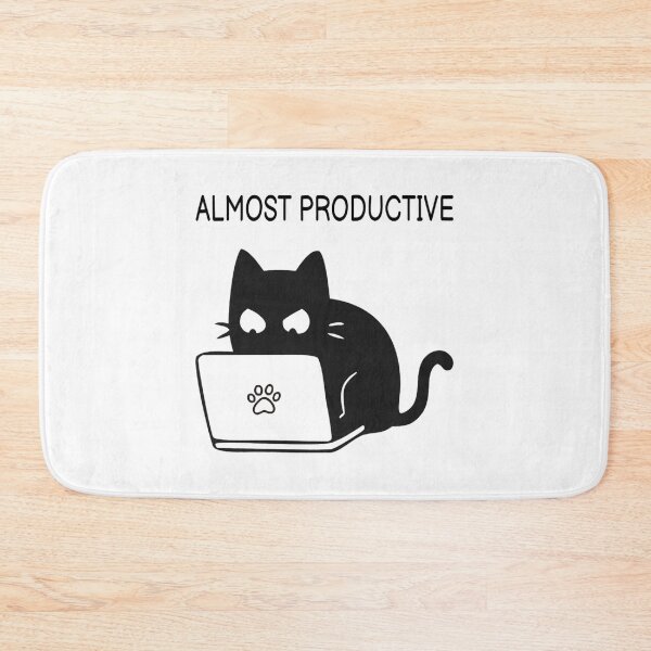 Item preview, almost productive funny black cat designed and sold by AmyHendricks12.