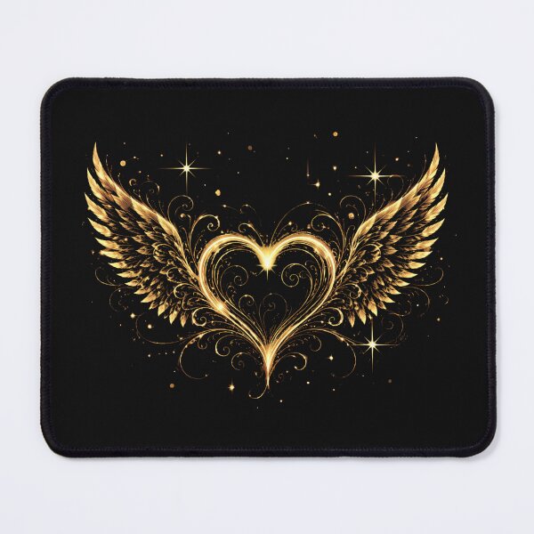 Item preview, Golden Winged Heart | Celestial Love & Angel Wings designed and sold by CalmMandala.