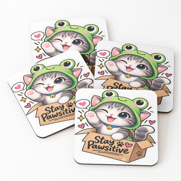 Item preview, Stay Pawsitive Cute Cat Frog Hoodie Sticker designed and sold by Genzfirevibes.