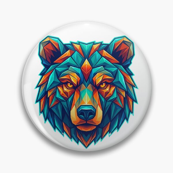 Item preview, Geometric Bear Head - Mountain Hiking Wilderness Adventure designed and sold by GabeMountainArt.
