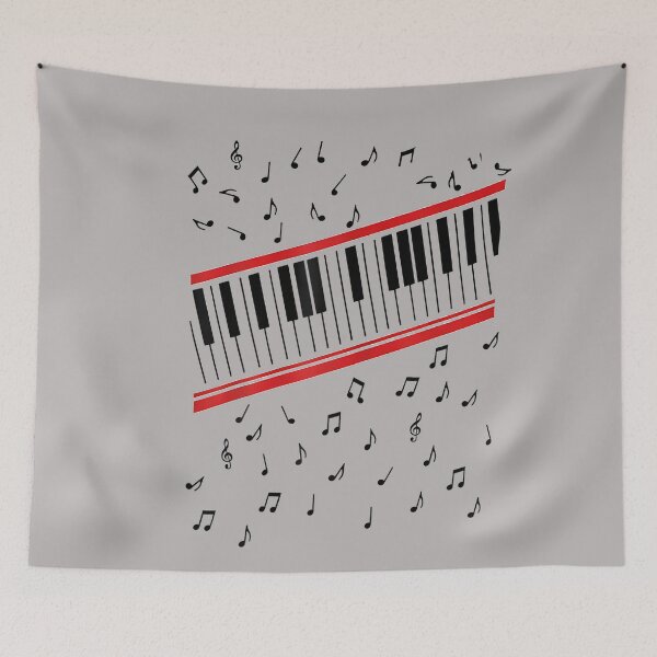 Item preview, Retro Piano Keyboard Music Notes 80s Vibe designed and sold by GreggRoss.