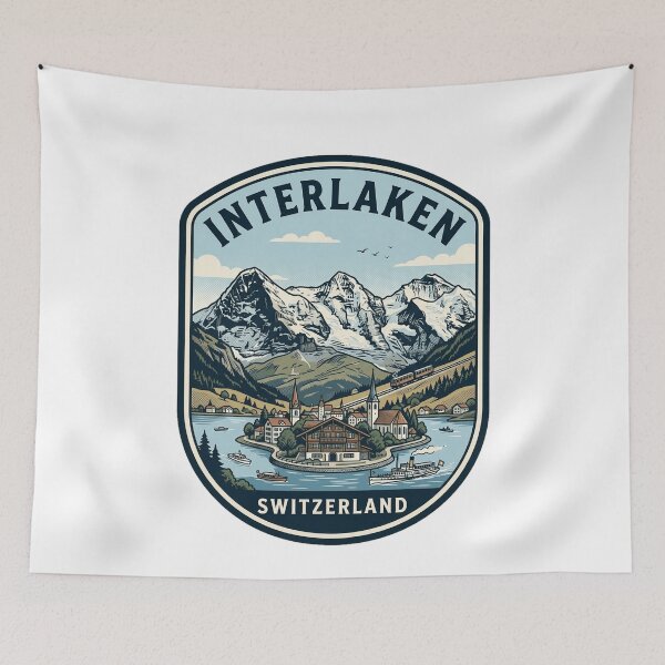 Item preview, Vintage Interlaken Switzerland Mountain Travel Badge designed and sold by k3rstman1.