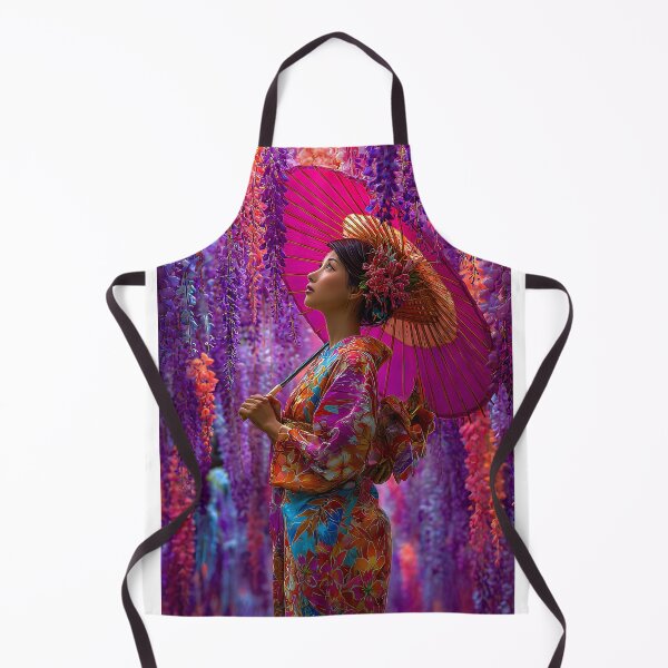 Item preview, Elegant Woman in Colorful Kimono with Umbrella designed and sold by Artessie.