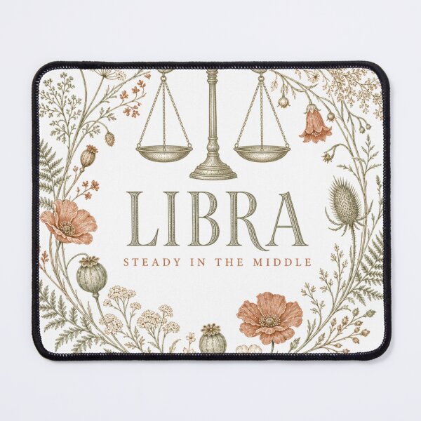 Item preview, Libra Zodiac Sign Cottagecore Botanical Flower Wreath designed and sold by BoosterShop.