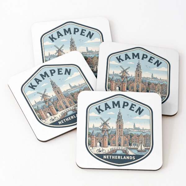 Item preview, Kampen Netherlands Vintage Travel Badge Illustration designed and sold by k3rstman1.