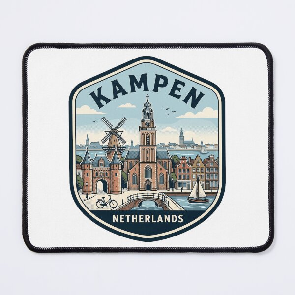 Item preview, Kampen Netherlands Vintage Travel Badge Illustration designed and sold by k3rstman1.